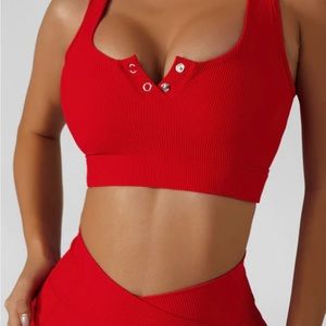 - Icon Ribbed Henley padded bra with matching shorts without a tag